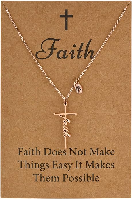 Rose Gold Faith Necklace