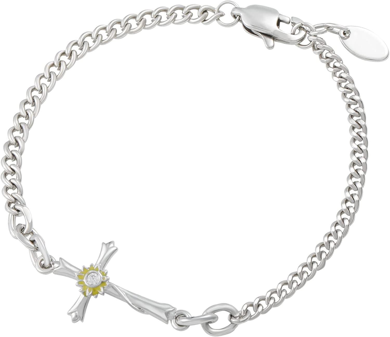 Very Delicate Glossy With Cross Pattern Dull Finish Silver Color Bracelet -  Style A679 – Soni Fashion®